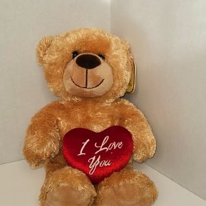 EUROPEAN Bear “I Love You” Valentine’s Day Golden Bear   12 ” Bear w Red Heart
